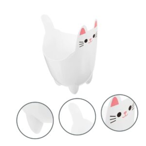 ULTECHNOVO cat Shaped Trash can Desktop Garbage can Desktop cat Decoration Desk Pencil Holder Mini Table Garbage bin Desk Trash can Mini Trash bin Towel Rack Office White Cartoon pp