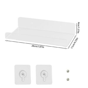 Tmay Floating Shelf | Acrylic Acid Speaker Shelves Wall Mounted with Removable Rail - No Drilling Shelf Wall Mount Shelf for Home Bedroom Living Room Bathroom