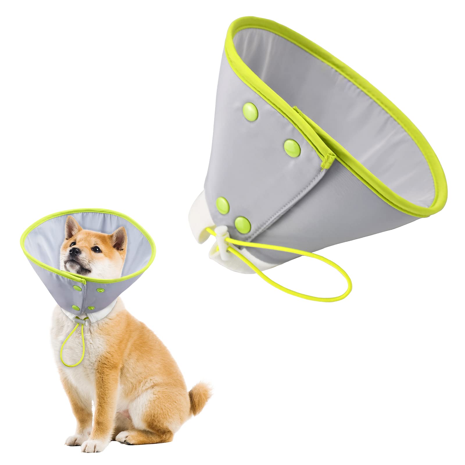 Vehomy Cat Recovery Collar Adjustable Cat Dog Cone Collar Pet Elizabethan Collar Soft Lightweight Dog E Collar for Cat Kitten Puppy to Stop Licking Wounds After Surgery Grey XL