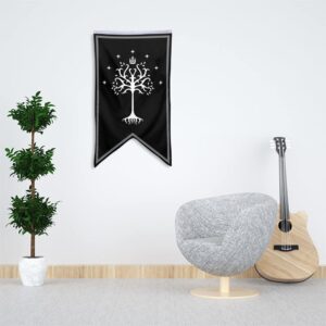 Bayyon Tree of Gondor Banner Flag 30x50 Inch Man Cave Home Office Bed Room Decor (Black)