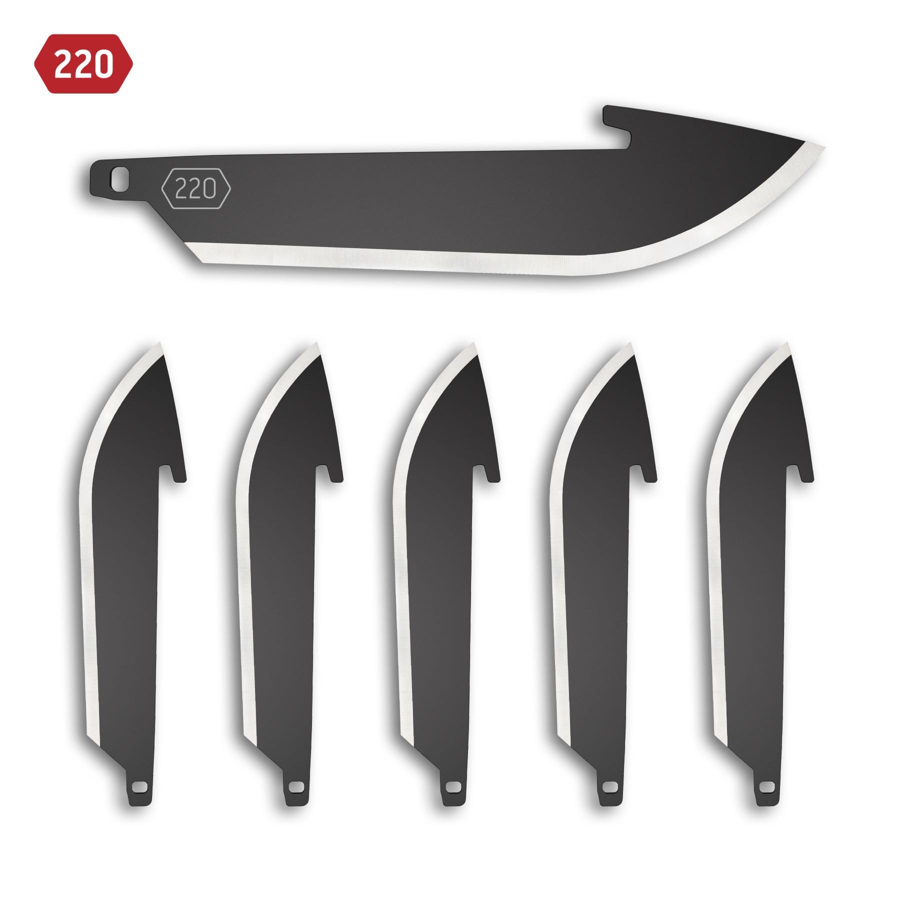 OUTDOOR EDGE 2.2" Drop-Point Blade Pack (Black, 6 Blades), Compatibility Blade Code 220