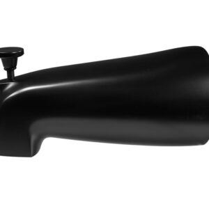 Westbrass A311-62 5-1/2" Reach Brass Wall Mount Tub Spout with Nose Diverter, Matte Black