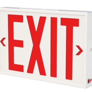 Garrini New York Approved Steel Letter 8" Exit Sign Emergency Light, Steel Housing with Backup Battery,120-277V， Single and Double Faces,Fire Resistant UL Certified NYC-200