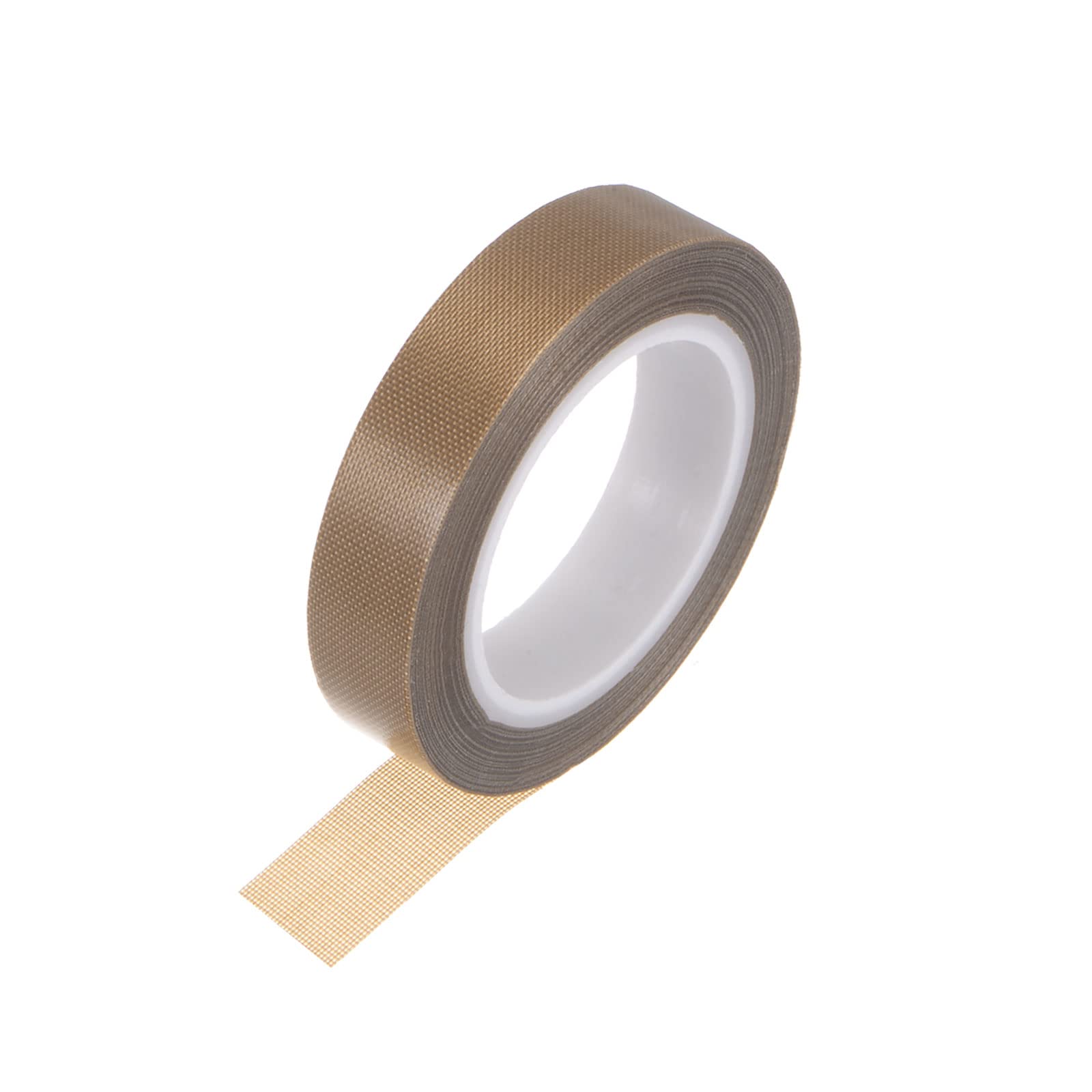 HARFINGTON Fabric PTFE Tape Roll, 0.5" x 33 ft High Temperature PTFE Adhesive Tape 0.13mm Thickness for Vacuum Sealer Machine Hand Impulse Sealers, Brown