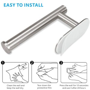 Toilet Paper Holder Self Adhesive, Eolax Toilet Roll Holder no Drilling for Bathroom Washroom, Tissue Roll Holders Wall Mount, 304 Stainless Steel (Brushed Nickel)