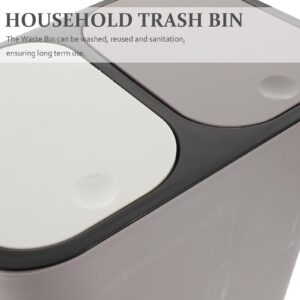 Cabilock Recycling Bin Dual Compartment Trash Can Wet and Dry Classified Waste Bin Wastebasket Classified Garbage Container Waste Can Dustbin Rubbish Box with Lid for Home Kitchen Grey Garbage Bin