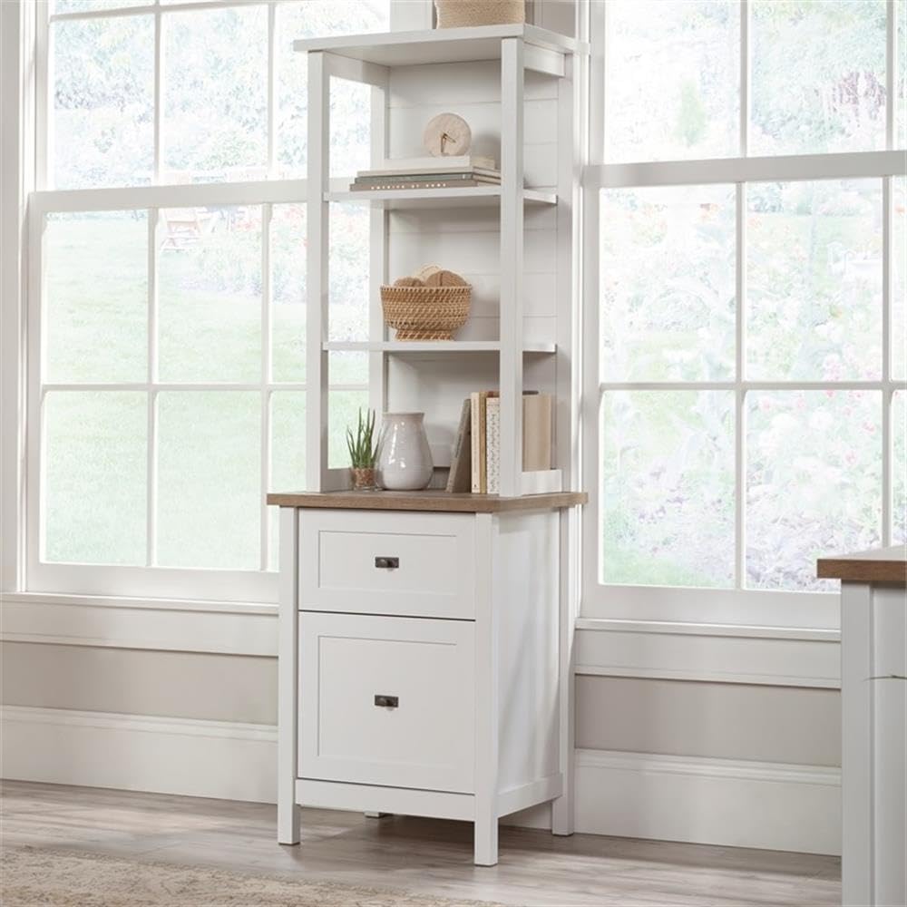 Sauder Cottage Road Engineered Wood Storage Tower in White Finish