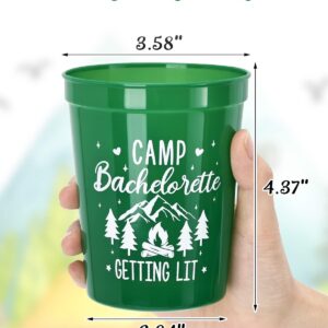 Nefelibata Camp Bachelorette Party Plastic Cups 12PCS Camping Stadium Cups Getting Hitched Bridal Shower Party Favors Decorations Reusable Party Cups Supplies 16OZ