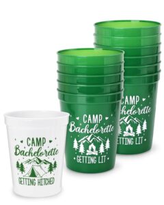 nefelibata camp bachelorette party plastic cups 12pcs camping stadium cups getting hitched bridal shower party favors decorations reusable party cups supplies 16oz