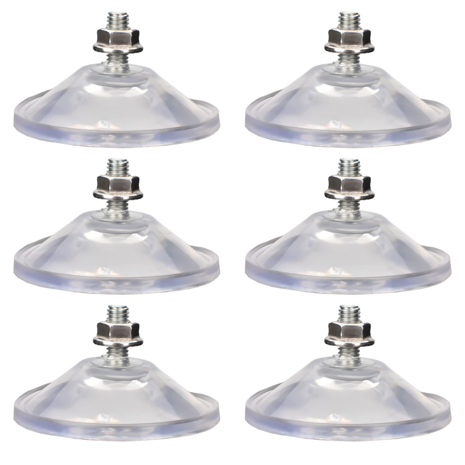 AccEncyc 6 Pcs Strong Thickened Sucker Suction Cup Clear PVC Sucker Pads with M6 x 14 Thread Screw Extra Strong Adhesive Glass Suction Holder