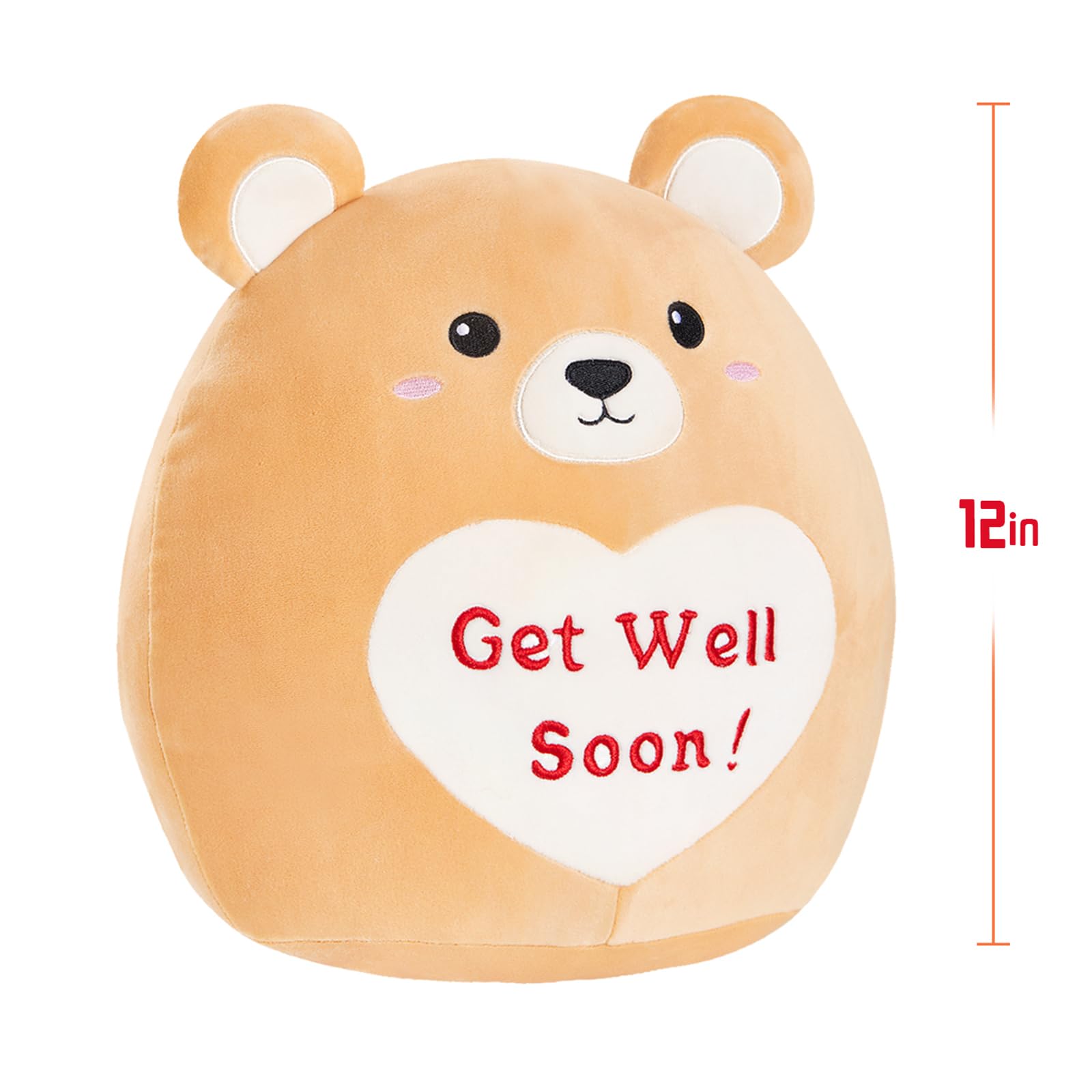 CozyWorld Get Well Soon Bear Stuffed Plush Plushies Squishy Teddy Bear Stuffed Animals, Cute Soft Pet Pillow Gifts for Girls Boys Feel Better for Recovering Patient 12”