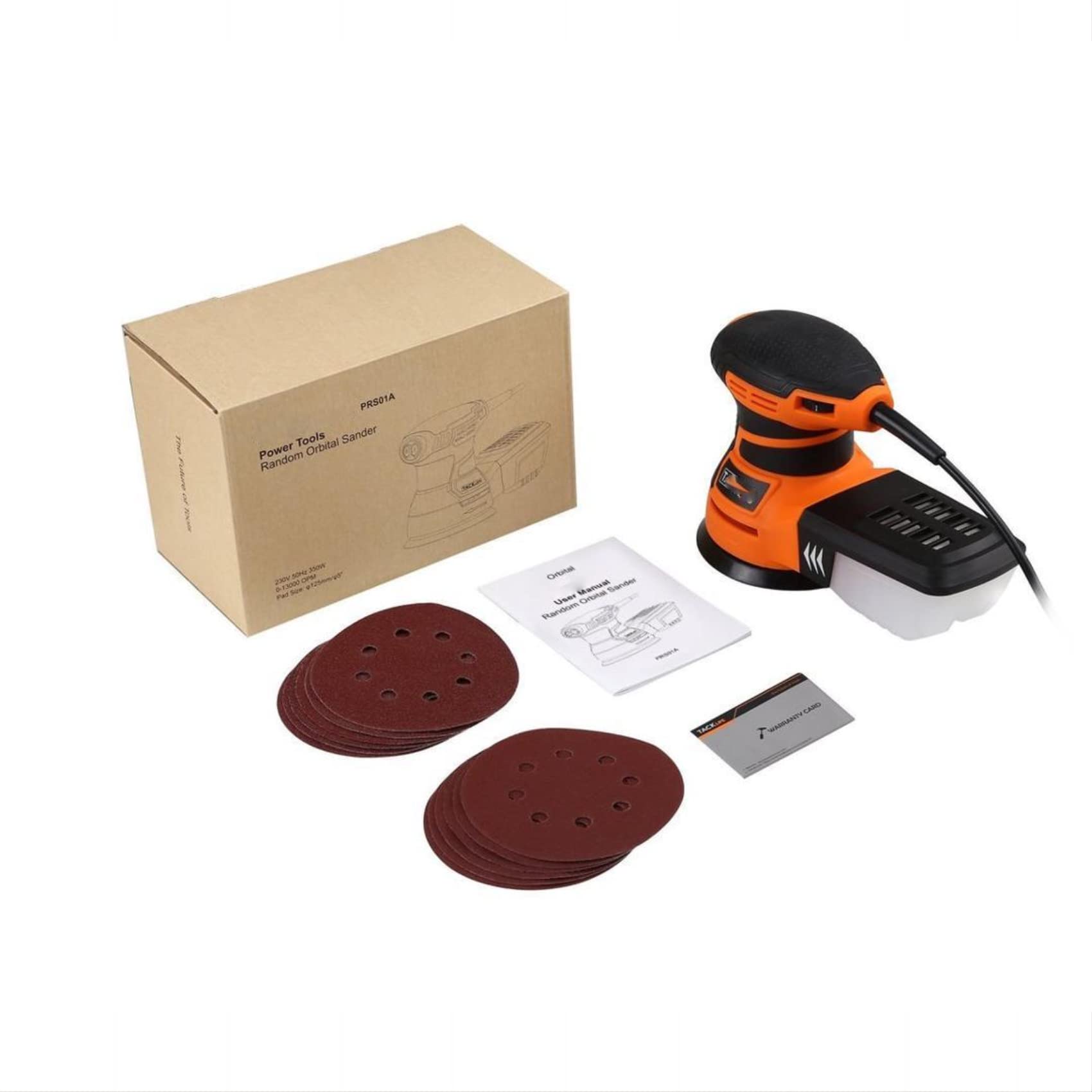 5-Inch Random Orbit Sander 3.0A With 12Pcs Sandpapers, 6 Variable Speed 6000-13000RPM Electric Sander, High Performance Dust Collection System, Sander For Woodworking - PRS01A