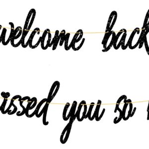 Ushinemi Welcome Back Decorations, Glitter We Missed You So Much Banner, Welcome Home Patriotic Military Homecoming Army Party Decor