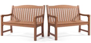 homeqomi outdoor bench set of 2