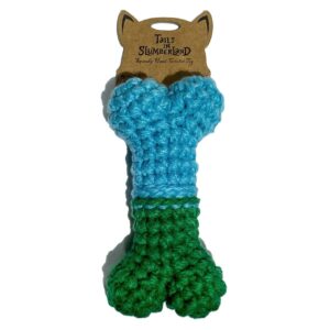 tails in slumberland - dog chew toy - handmade crochet chew resistant - durable and cute plush toy with squeaker - small medium size dogs - dental safe chews for aggressive chewer (bone)