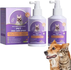 nchampionba petry oral spray for dogs, pet oral spray to clean dogs & cats' teeth, petry teeth cleaning spray healthpety oral spray for dog, pet breath freshener oral spray. (50ml, 2pcs)