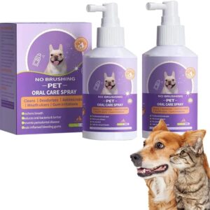 Nchampionba Petry Oral Spray for Dogs, Pet Oral Spray to Clean Dogs & Cats' Teeth, Petry Teeth Cleaning Spray Healthpety Oral Spray for Dog, Pet Breath Freshener Oral Spray. (50ML, 2PCS)