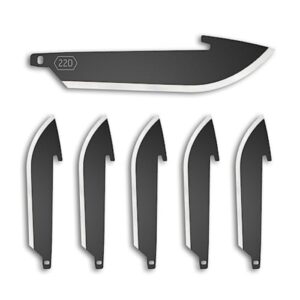 outdoor edge 2.2" drop-point blade pack (black, 6 blades), compatibility blade code 220