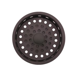 Westbrass A2165-12 4-1/4" OD Post Style Large Kitchen Basket Strainer with Waste Disposal Flange and Stopper Drain Set, 1-Pack, Oil Rubbed Bronze