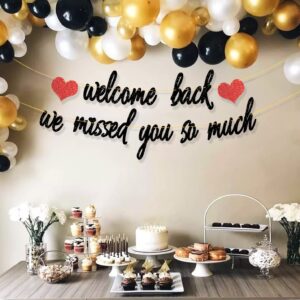 Ushinemi Welcome Back Decorations, Glitter We Missed You So Much Banner, Welcome Home Patriotic Military Homecoming Army Party Decor