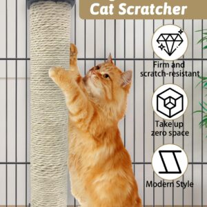 VCEPJH 2 Pcs Cat Scratching Post for Crate Cage Mounted Cat Scratcher Natural Sisal Scratch for Scratching and Climbing Furniture 15x2.7inches (White)