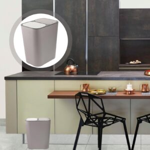 Cabilock Recycling Bin Dual Compartment Trash Can Wet and Dry Classified Waste Bin Wastebasket Classified Garbage Container Waste Can Dustbin Rubbish Box with Lid for Home Kitchen Grey Garbage Bin