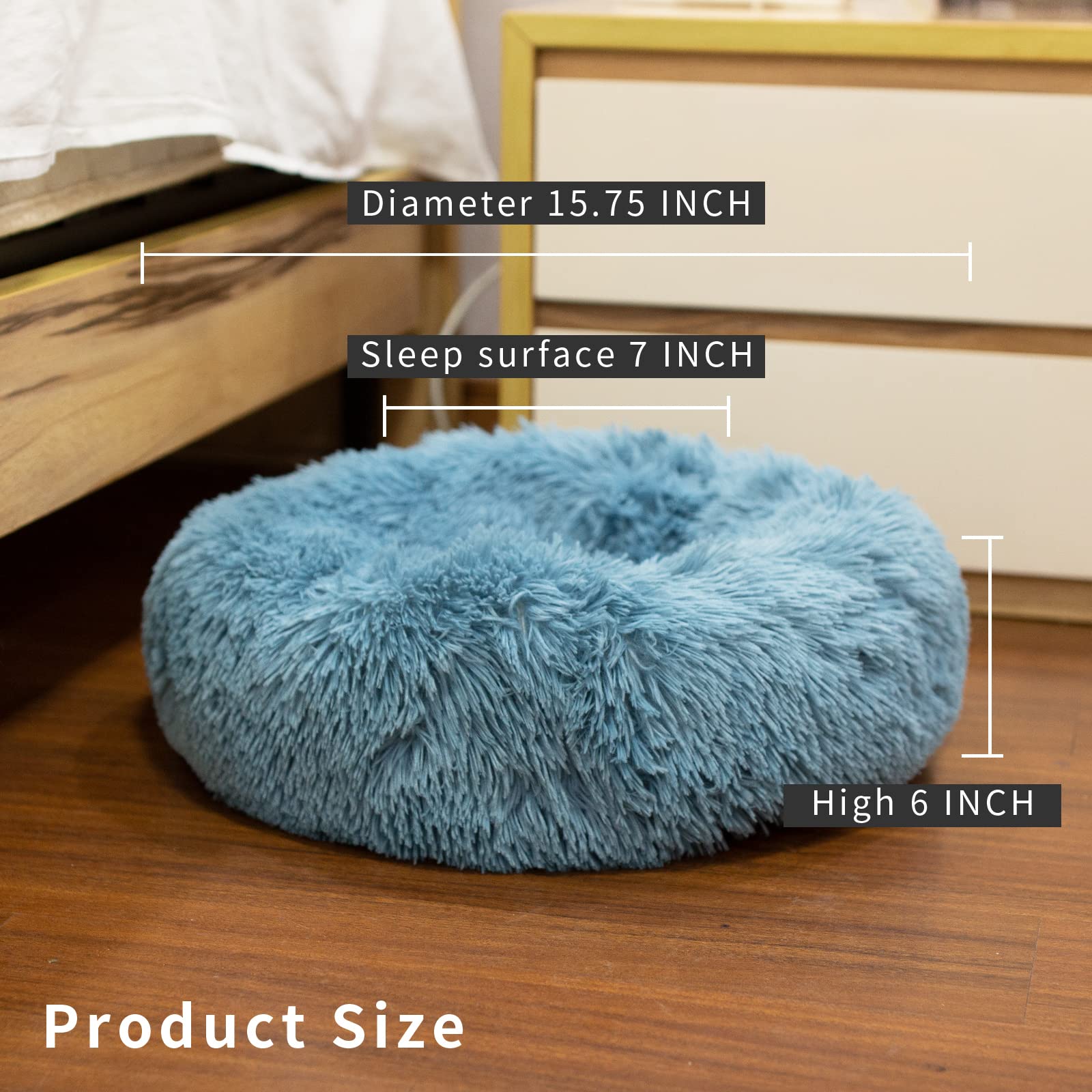 wrkfree Marshmallow Cat Bed for Small New Born Kitten, Indoor Cats Plush Puppy Bed 15 Inches