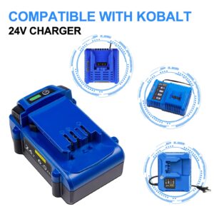 JGSPJ 6.0Ah Battery Replacement for Kobalt 24V MAX KB624-03 KB524-03 KB424-03 KB224-03 KB124-03 0673802 1051230 24Volt Lithium Ion Batteries (2Pack)