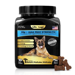 life4legs - soft chews hip and joint supplement for dogs - dog joint pain relief treats - glucosamine, chondroitin, turmeric - mobility bites supplement