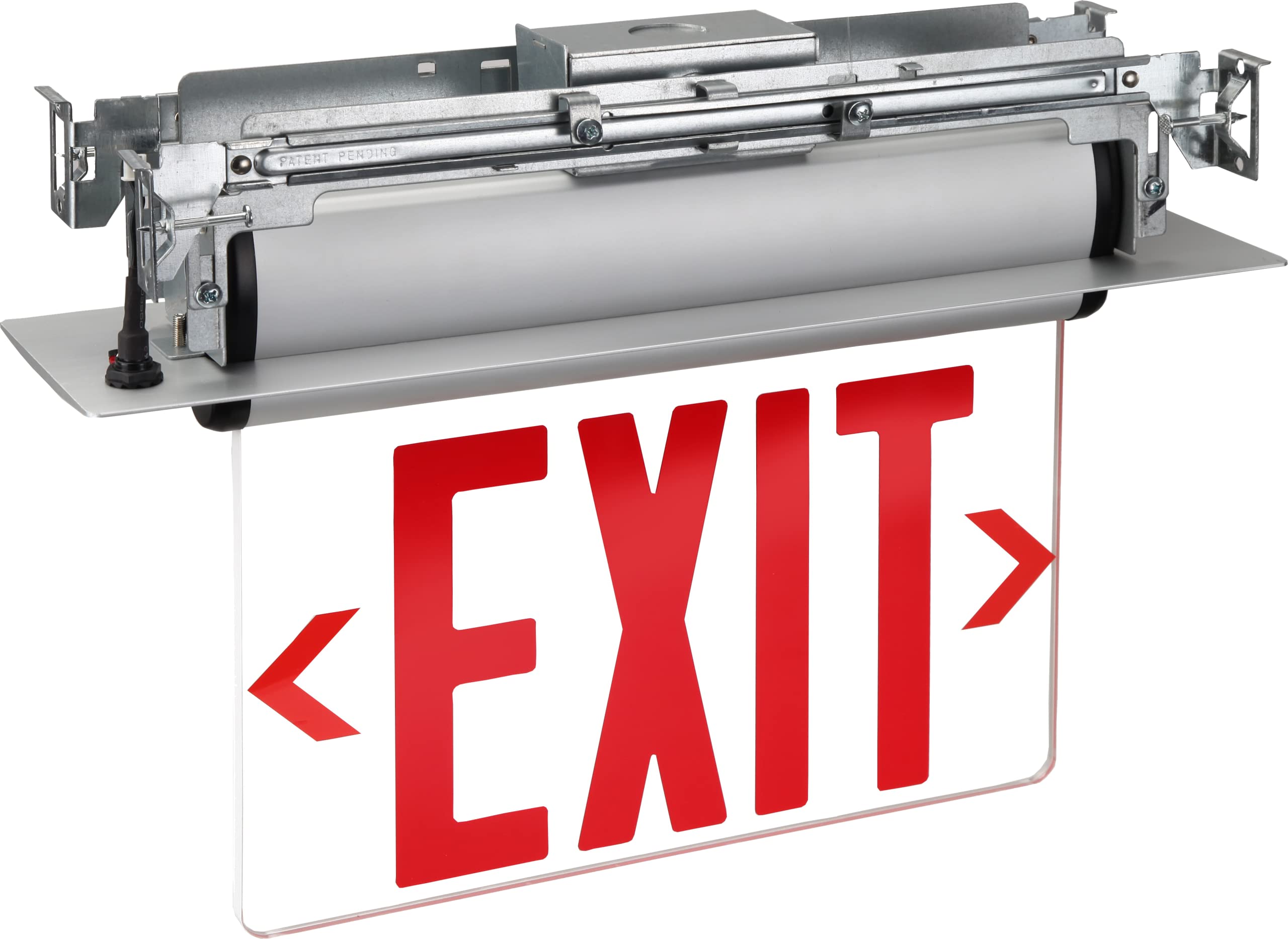 Garrini New York Approved Letter 8" Exit Sign Emergency Light Recessed Housing Single and Double Face Optional,Replaceable Acrylic Panel, UL Certified GRMSEL-200