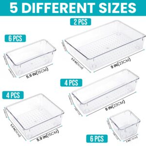 EDENHAUS 22-Piece Drawer Organizer Set – Perfect Storage Solution for Home, Kitchen, Office, and Bathroom – Clear Plastic Drawer Dividers for Easy Organization – Ideal for Keeping Cosmetics & Utensil