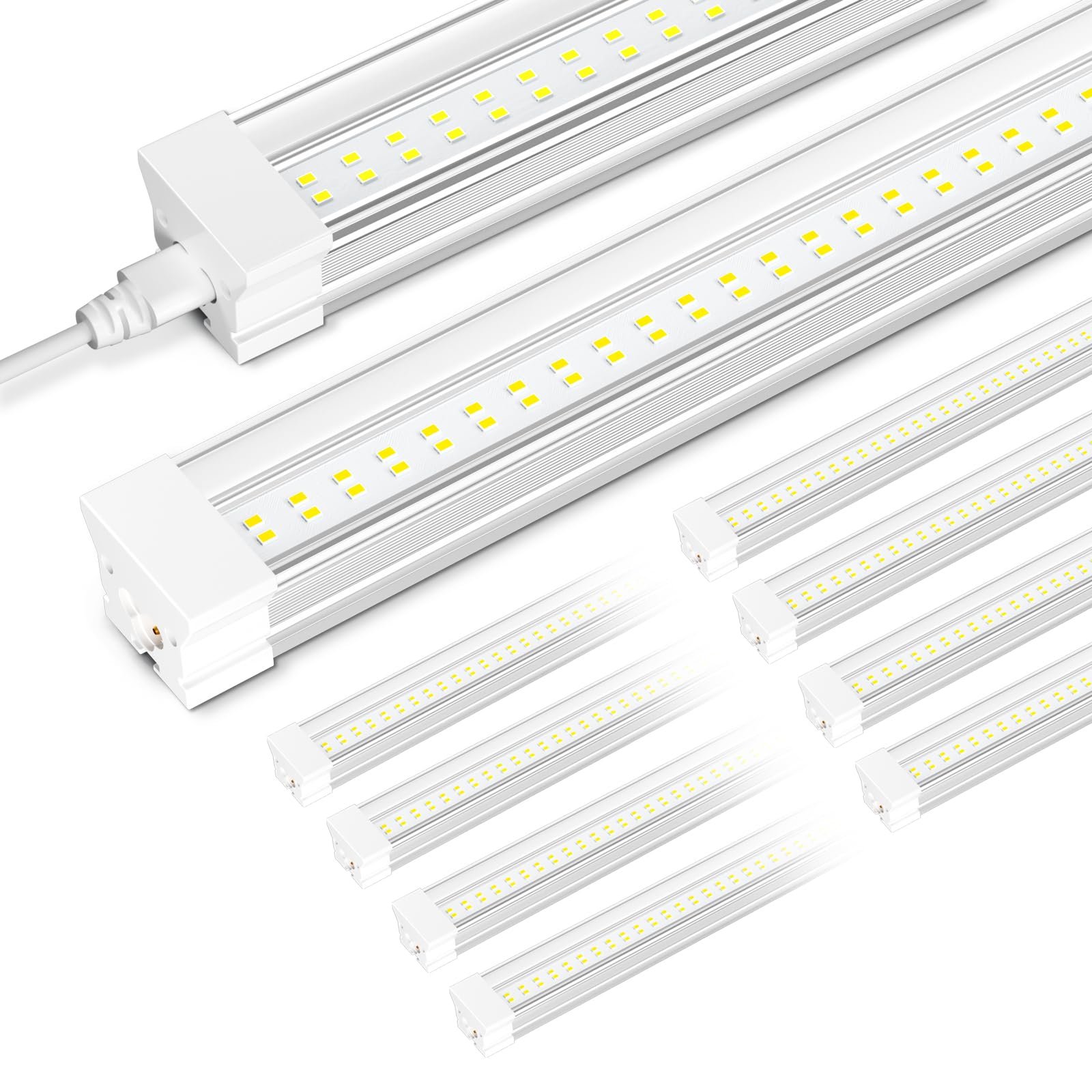 ONLYLUX LED Shop Light 4FT 60W, 5000K Daylight White 9000LM, Linkable Ceiling Light for Garage, 48" T8 LED Tube Light, Hight Output,Pack of 10