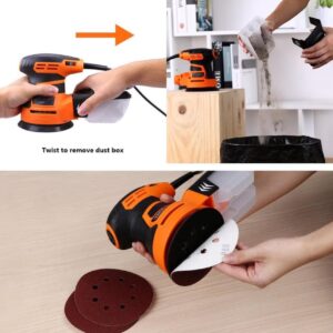 5-Inch Random Orbit Sander 3.0A With 12Pcs Sandpapers, 6 Variable Speed 6000-13000RPM Electric Sander, High Performance Dust Collection System, Sander For Woodworking - PRS01A