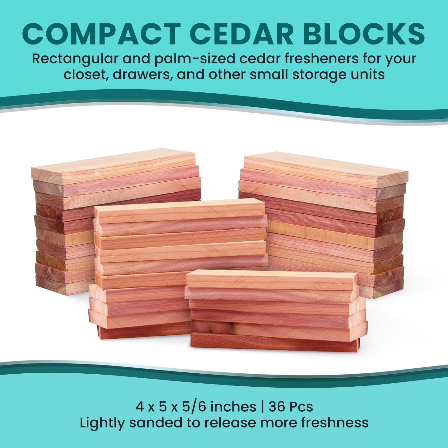 36 Cedar Blocks for Clothes Storage - Cedar Chips for Closets and Drawers - Moth Balls Repellent for Closets - Cedar Planks - Cedar for Closets - Cedar Hangers for Closet - Cedar Wood for Closets