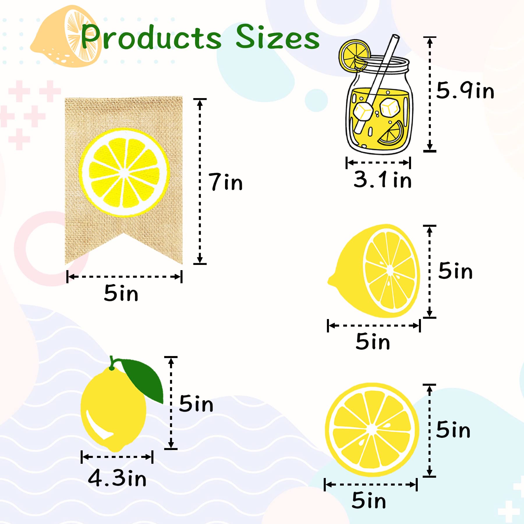 VILIFEVER Burlap Lemonade Banner for Lemonade Stand Decorations, Lemon Garland Summer Lemon Party Decorations Lemonade Themed Bridal Shower Birthday Party Supplies Lemon Decor