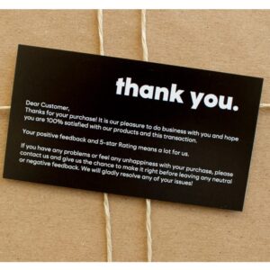 EppoBrand 80x Thank You For Your Purchase Order Feedback Request Cards Easy to Write On