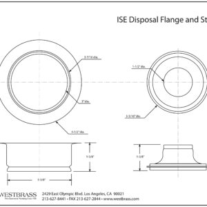 Westbrass A2089-62 4-1/4" Kitchen Sink Waste Disposal Drain Flange and Stopper, Matte Black