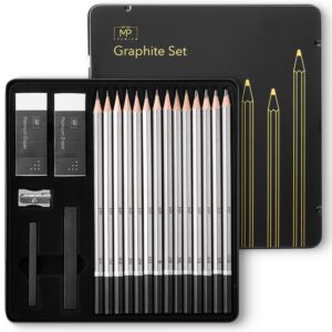 Mr. Pen- Sketch Pencils for Drawing, 19 pcs, Drawing Pencils for Sketching with Graphite Sticks, Erasers and Sharpener, Sketching Pencils, Art Pencils for Sketching, Graphite Pencils,Christmas Gift