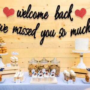 Ushinemi Welcome Back Decorations, Glitter We Missed You So Much Banner, Welcome Home Patriotic Military Homecoming Army Party Decor