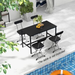 Giantex 2-Pack Folding Chairs, Plastic Event Chairs, 400 LBS Lightweight Foldable Chairs with Solid X-Shape Frame, Oversized Seat, Outdoor Indoor Chairs for Home Garden Patio Yard, Black