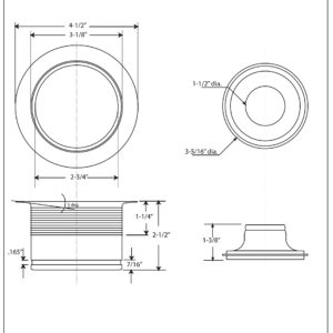 Westbrass A2105-12 3-1/2" EZ-Mount Brass Kitchen Sink Waste Disposal Drain Flange and Stopper, Oil Rubbed Bronze