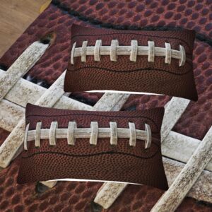 Tailor Shop Sports Football Fitted Sheet Set for Boys Kids Teens ，Brown Rugby Theme Sheet Set Twin Size with 1 Fitted Sheet 1 Pillow Sham………