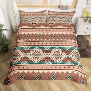 western bedding sets queen,aztec comforter cover,exotic nordic style bohemian duvet cover indian tribe geometry ethnic tribal arrow bed set,retro geometric triangle diamond boho decor,beige brown