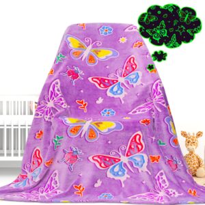 gdindff glow in the dark blanket butterfly gifts toys for girls women butterfly blankets for birthday gifts for kids