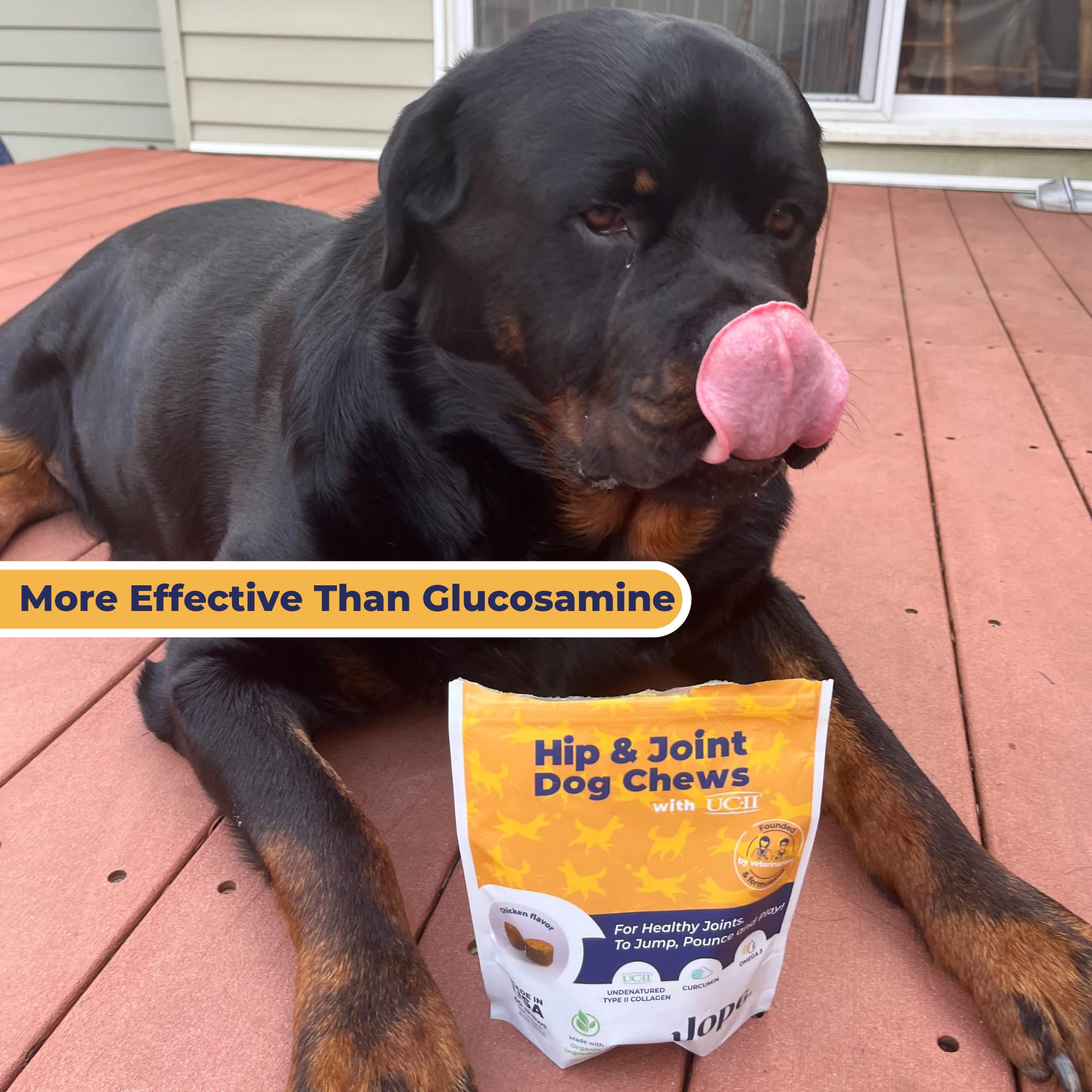 Jope Hip and Joint Dog Chews with UC-II® Collagen - More Effective Than Glucosamine - Veterinarian-Developed - Recommended for Small, Medium and Large Dogs - Cold-Pressed & Third-Party Tested