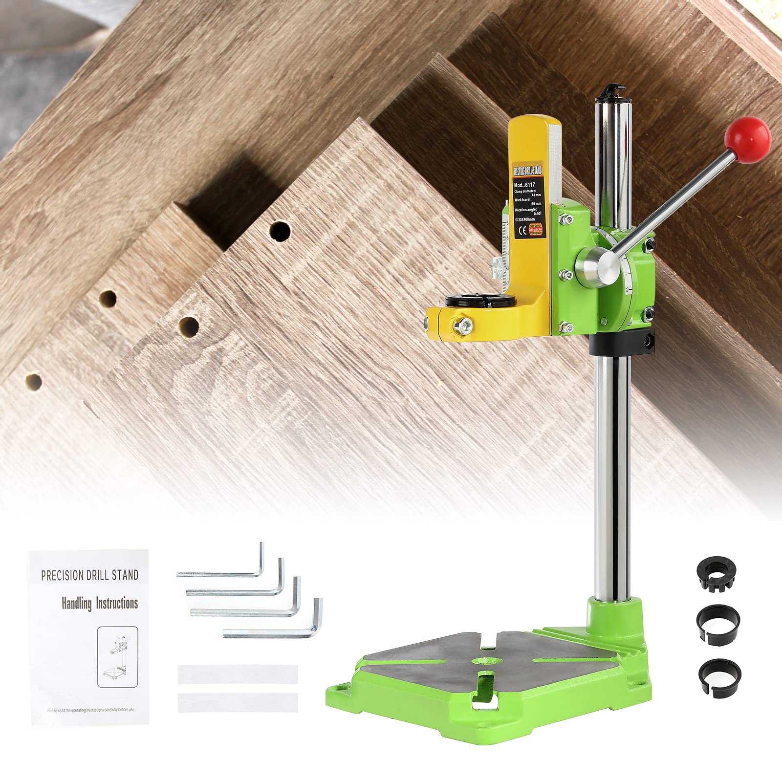 POWLAB Upgrade Floor Drill Press Stand Table with Rotary Tool, 90° Rotating Fixed Frame, Clamp for Hand Drill Benchtop Drilling Collet,Table Drill Press Kit Tool Holder for Benchtop Repair