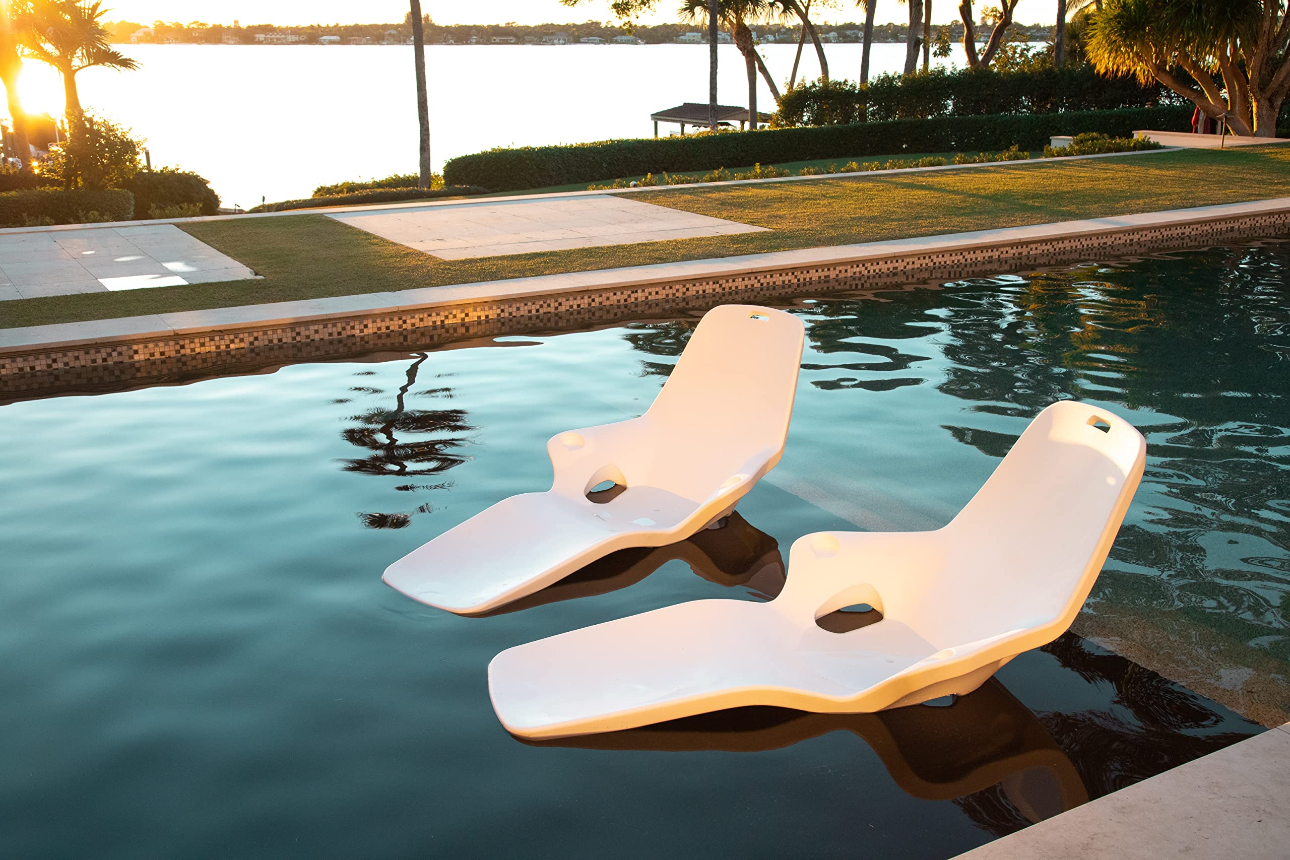 Tenjam Shayz in Pool Lounge Chairs for Sun Shelf Set of Two, Pool Chairs and Lounges for in Pool with Custom Designed Risers That Support up to 17" of Water Depth (Custom Colors)