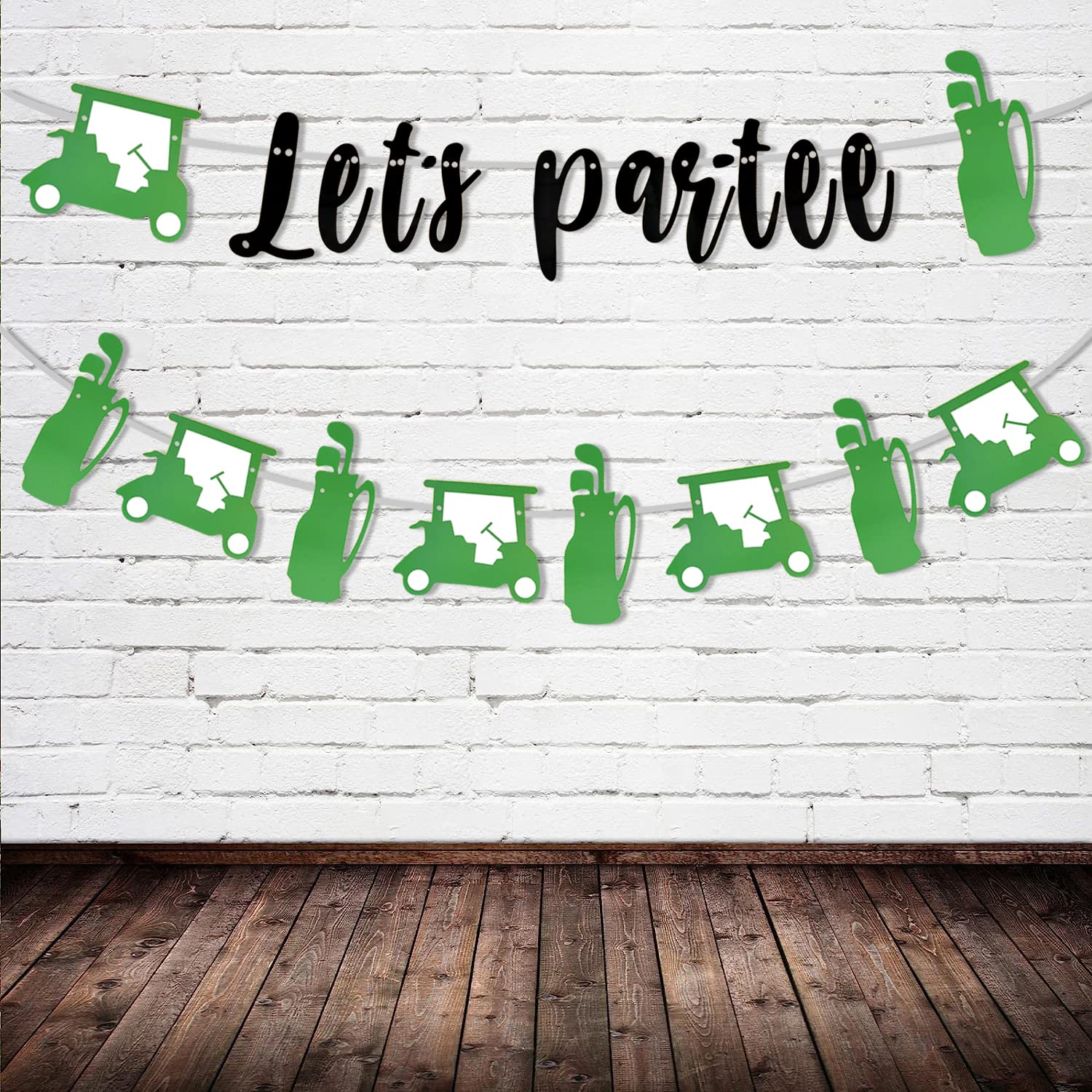 Ahzemepinyo Golf Themed Banner Garland Let's Par-Tee Banner Golf-Themed Birthday Party Decoration for Golf Par-Tee Time Birthday Baby Shower Decoration