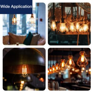 FLSNT 40W Equivalent LED Edison Bulbs with Amber Glass, 4W ST19 Dimmable Vintage LED Light Bulbs for Pendant Light, 90+ High CRI, 2200K Warm White, 400LM, E26 Base, 6 Pack