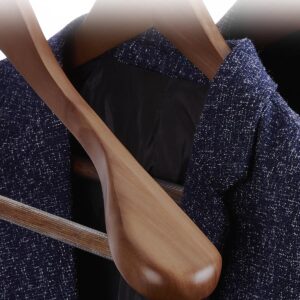 SMARTOR Suit Hangers for Men, 8 Pack - Wide Shoulder Wooden Suit Hangers with Non Slip Pants Holder, Wide Hangers for Suit, Coat, Jacket, Gown, Heavy Duty Wood Suit Hanger - Walnut